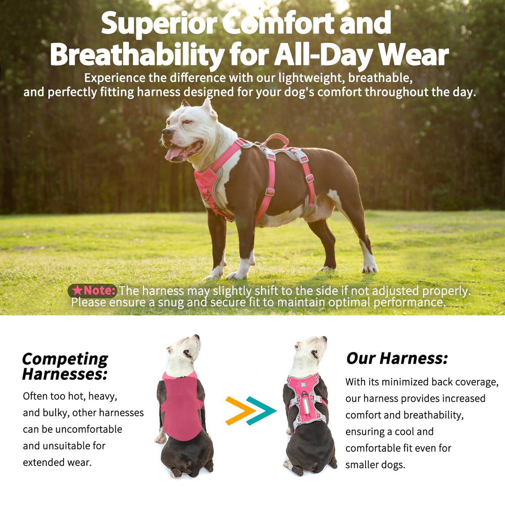 Huntboo escape-proof harness handle closeup highlights lifting and assist grip.