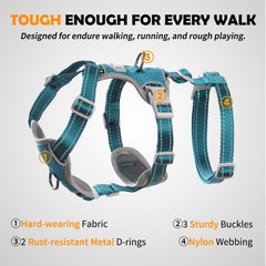Huntboo Escape Proof Harness reflective fabric emphasizes visibility for safer night walks
