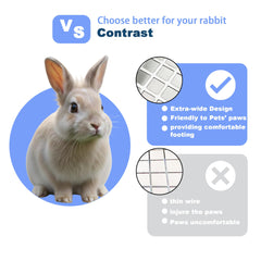 HUQIZOO stainless steel rabbit litter box high back wall prevents splash and odor.