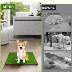 HURENTEK small dog potty grass mat closeup highlights realistic feel for training.