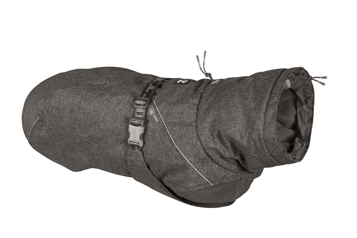 Hurtta Expedition Parka front view shows warmth for cold-weather adventures