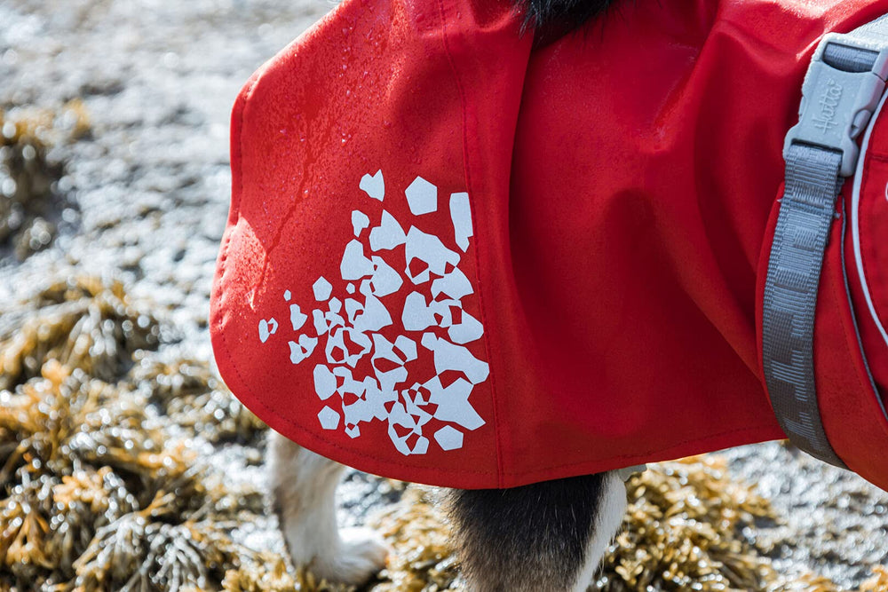 Hurtta Monsoon Coat ECO fabric texture close-up shows durable weather-ready material
