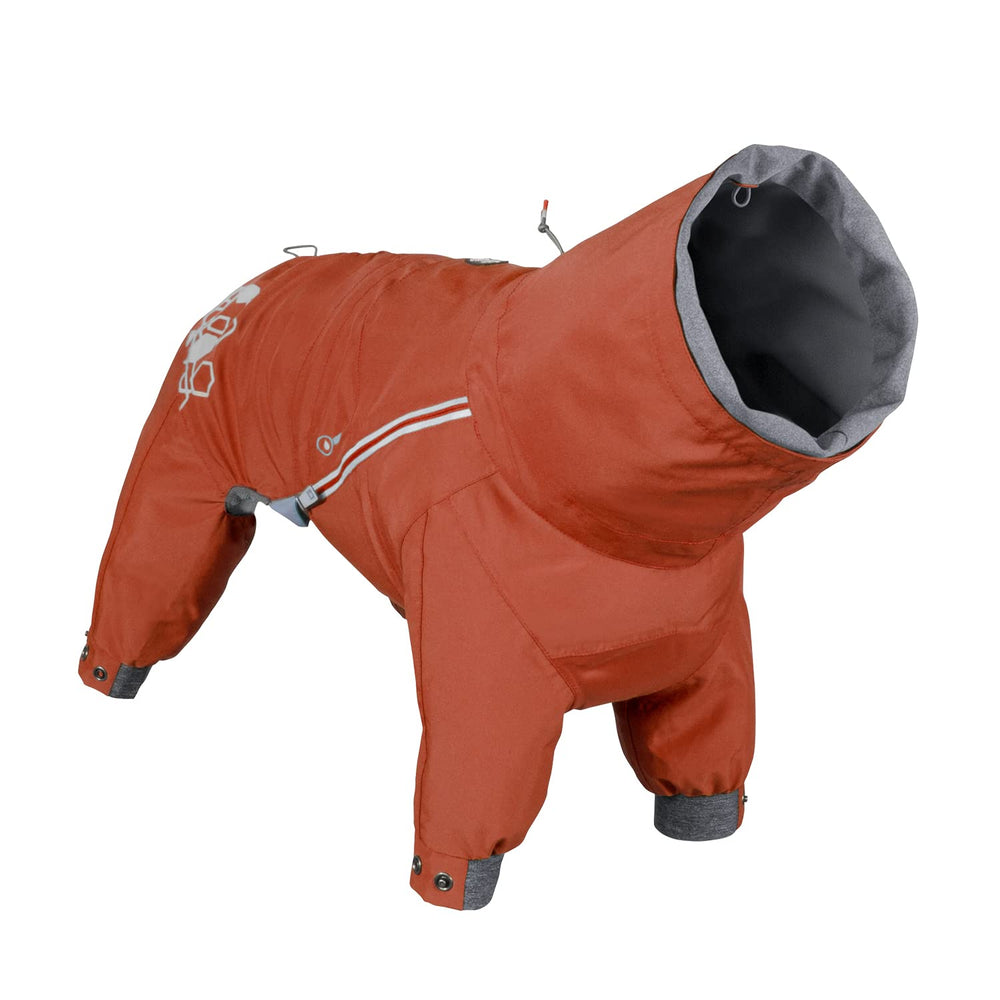 Hurtta Mudventure ECO dog overall reflective prints boost visibility during low-light walks
