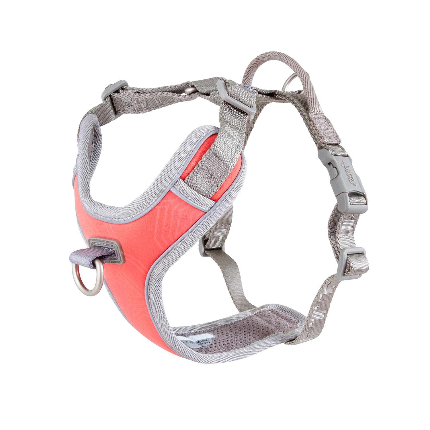 Hurtta Venture No-Pull Harness coral on a dog during daily walk for controlled movement.