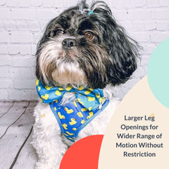 Huxley and Kent Hudson Lucky Ducky harness chest design reduces neck pressure for comfortable walks
