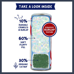 Huxley & Kent Kicker cat toy lime catnip-filled stimulates batting and pouncing sessions.