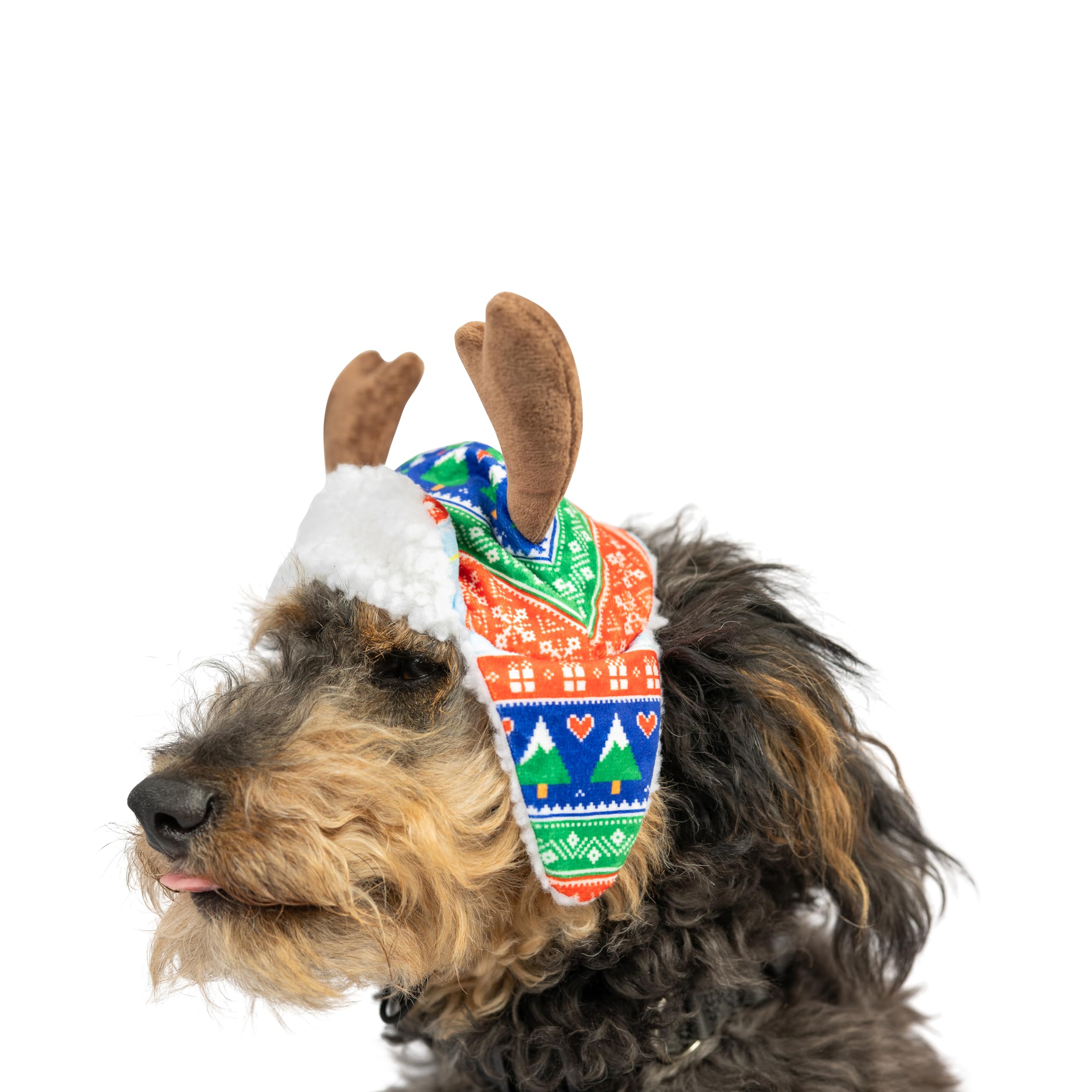 Huxley and Kent SnugFit elastic hat stays secure during playful holiday moments.