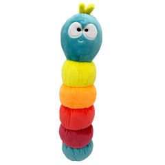 Huxley & Kent Power Plush Caterpillar close-up squeaker for engaging play.