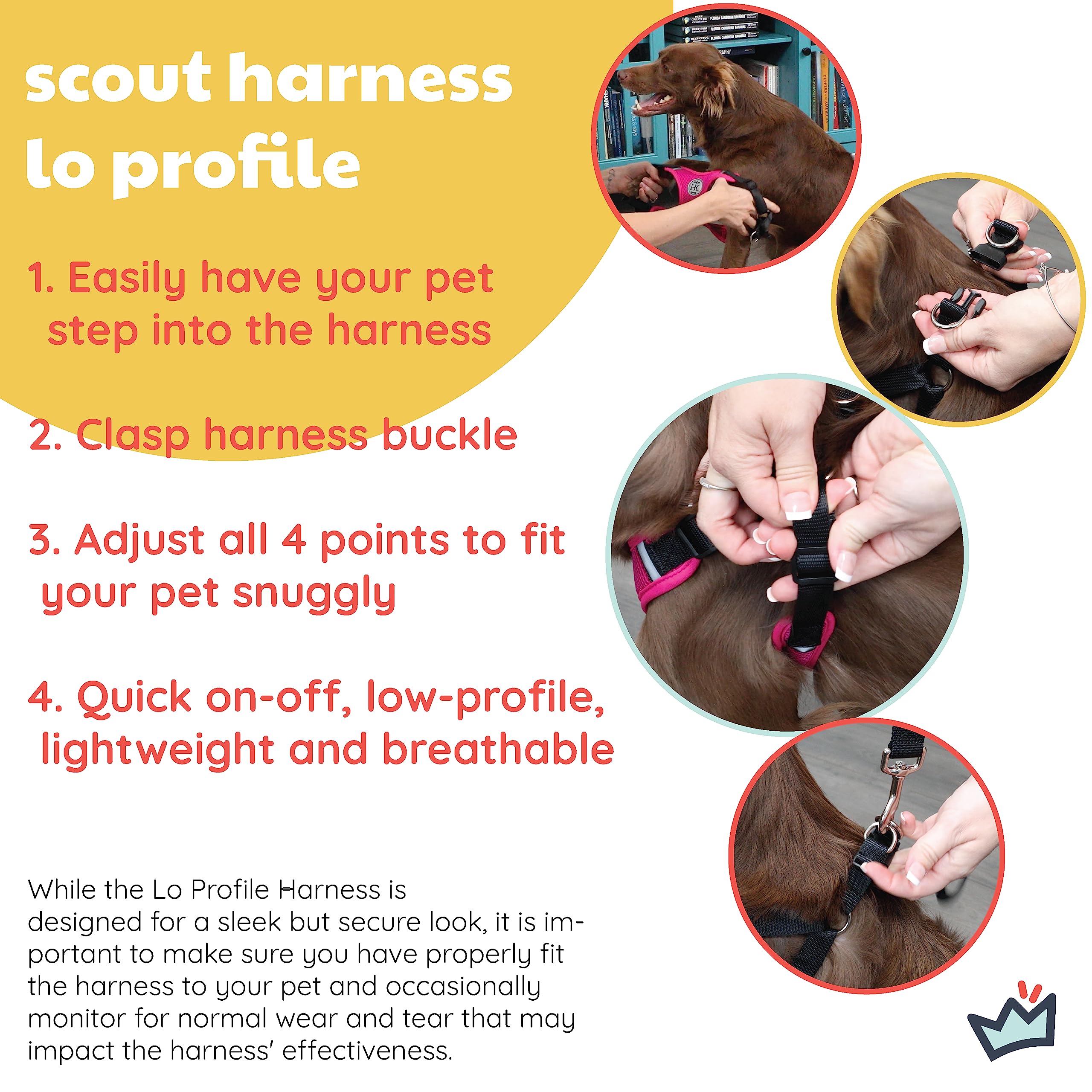 Huxley & Kent Scout LoPro adjustable fit with four points for comfortable sizing and growth.
