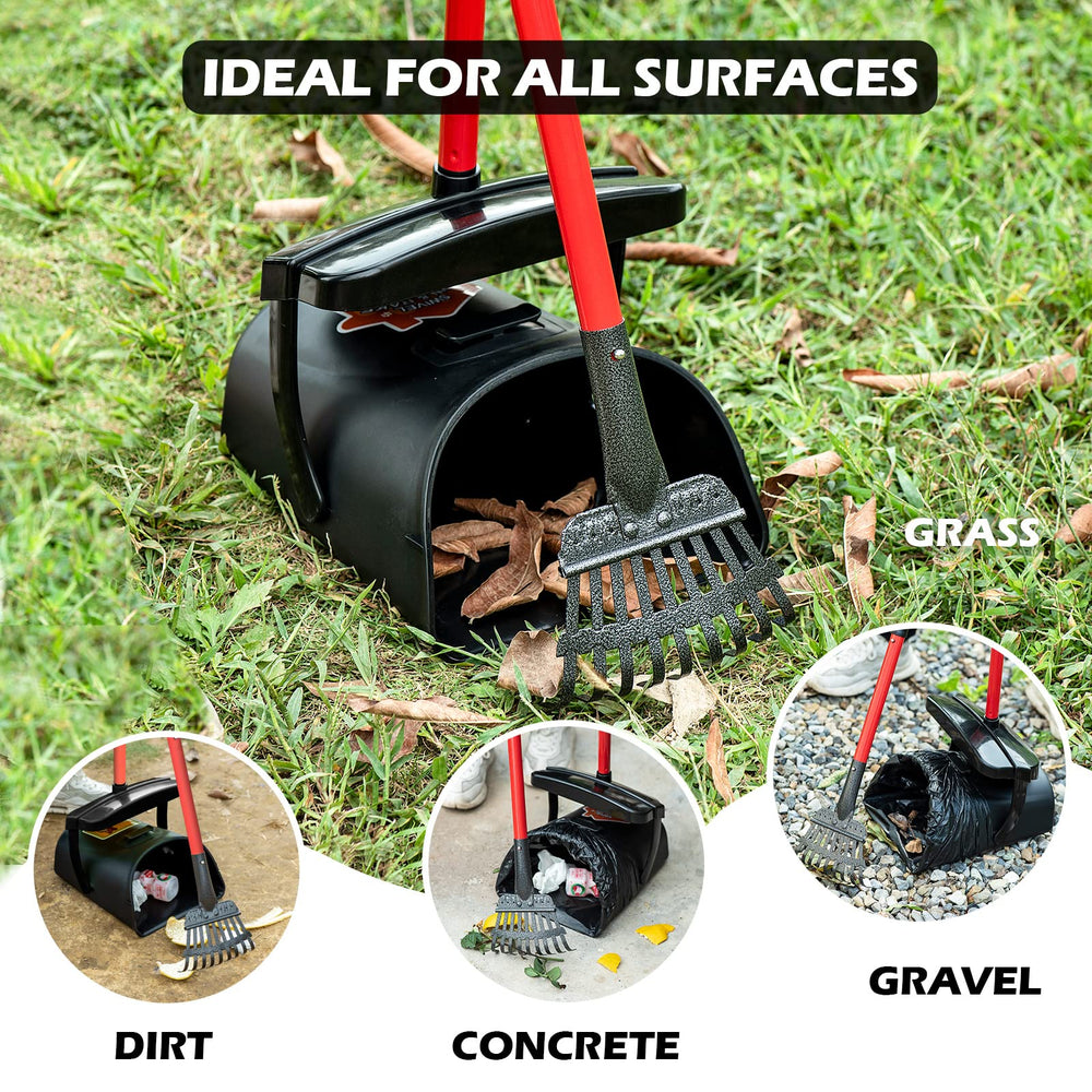 HUZSV pooper scooper rake in use for quick waste clearance