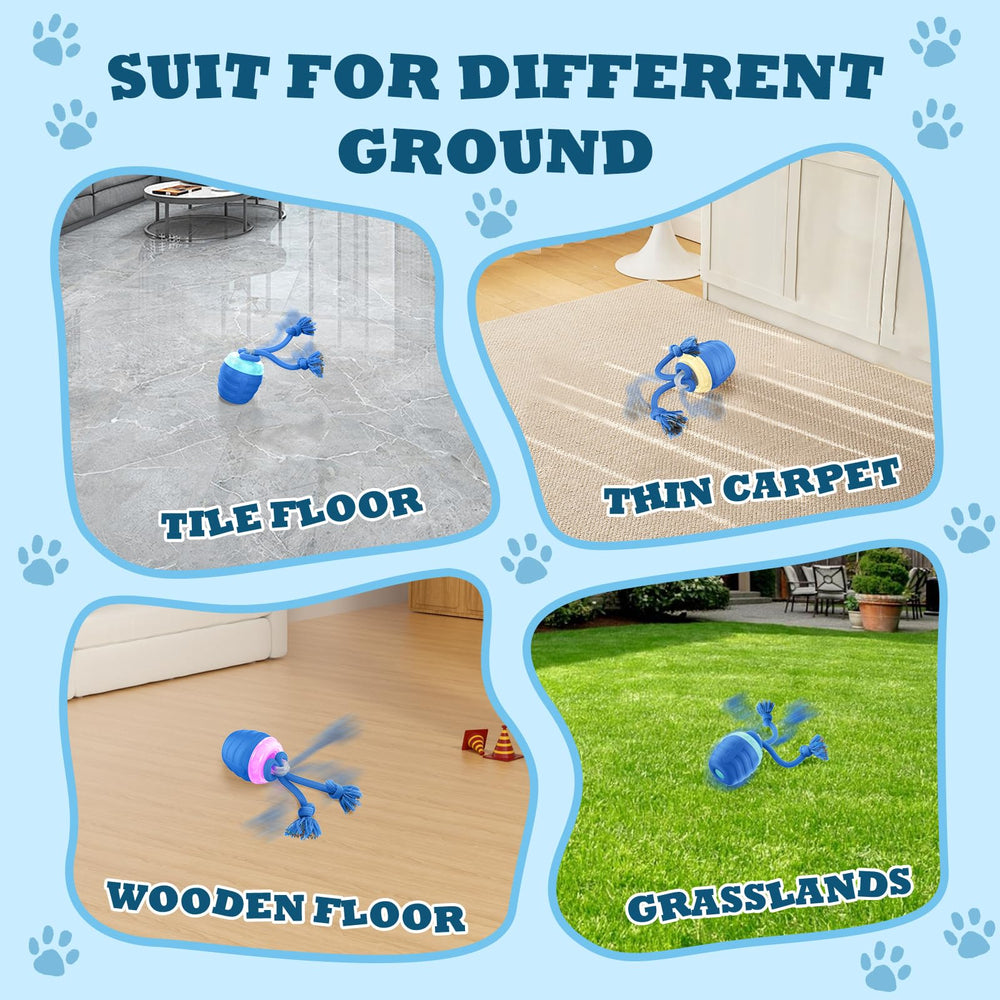 HVUATQ dog ball blue rope attachment enables interactive tug-and-play hours.