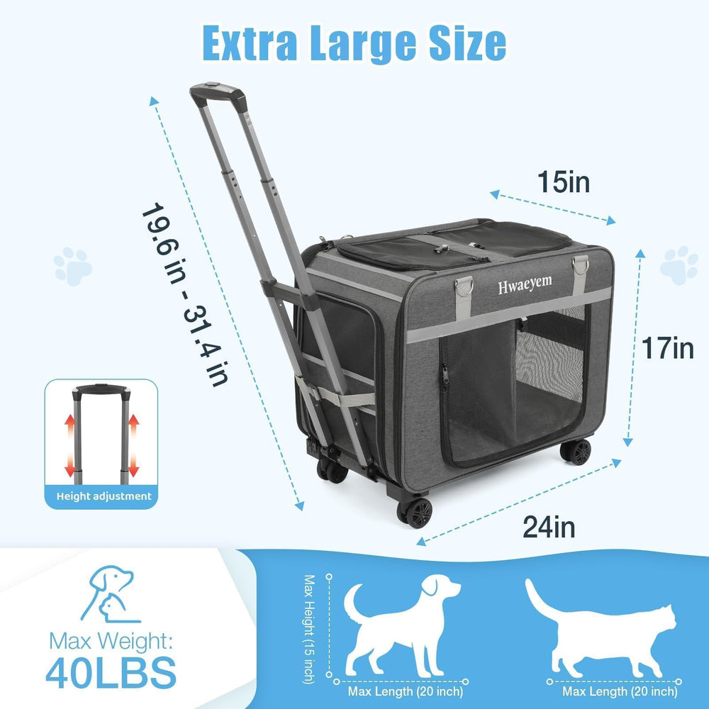 HWAEYEM pet carrier breathable mesh windows boost airflow and visibility.