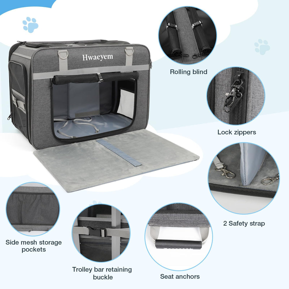 HWAEYEM carrier removable divider adapts for one or two pets.