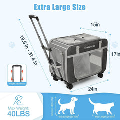 HWAEYEM cat carrier safe and sturdy construction with reinforced frame