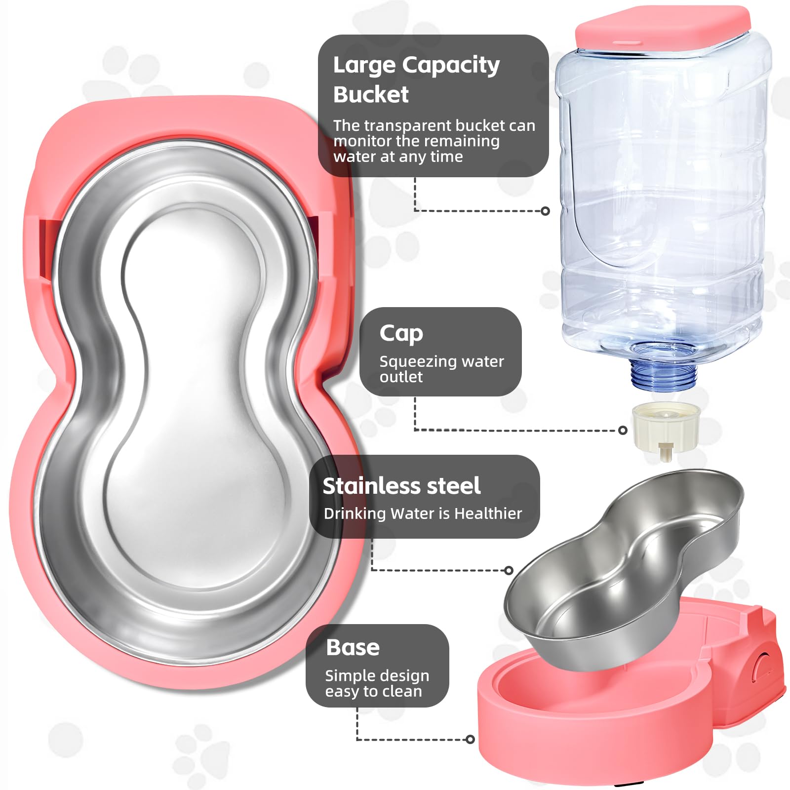 HWONMTE gravity feeder for pets provides gradual portions and steady access