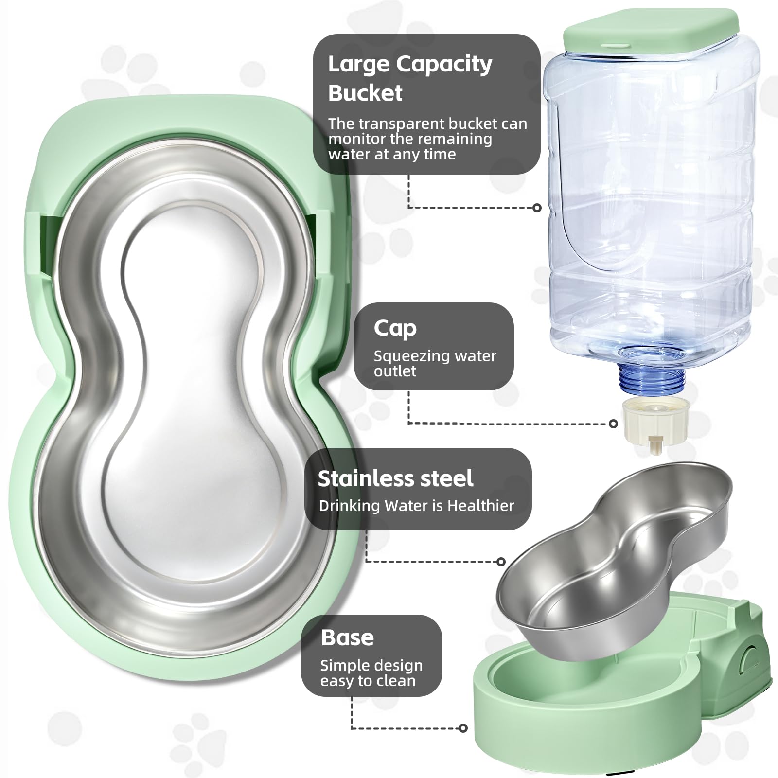 HWONMTE gravity feeder in use with a cat and dog household setup