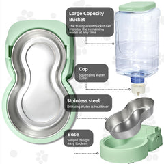 HWONMTE gravity feeder in use with a cat and dog household setup