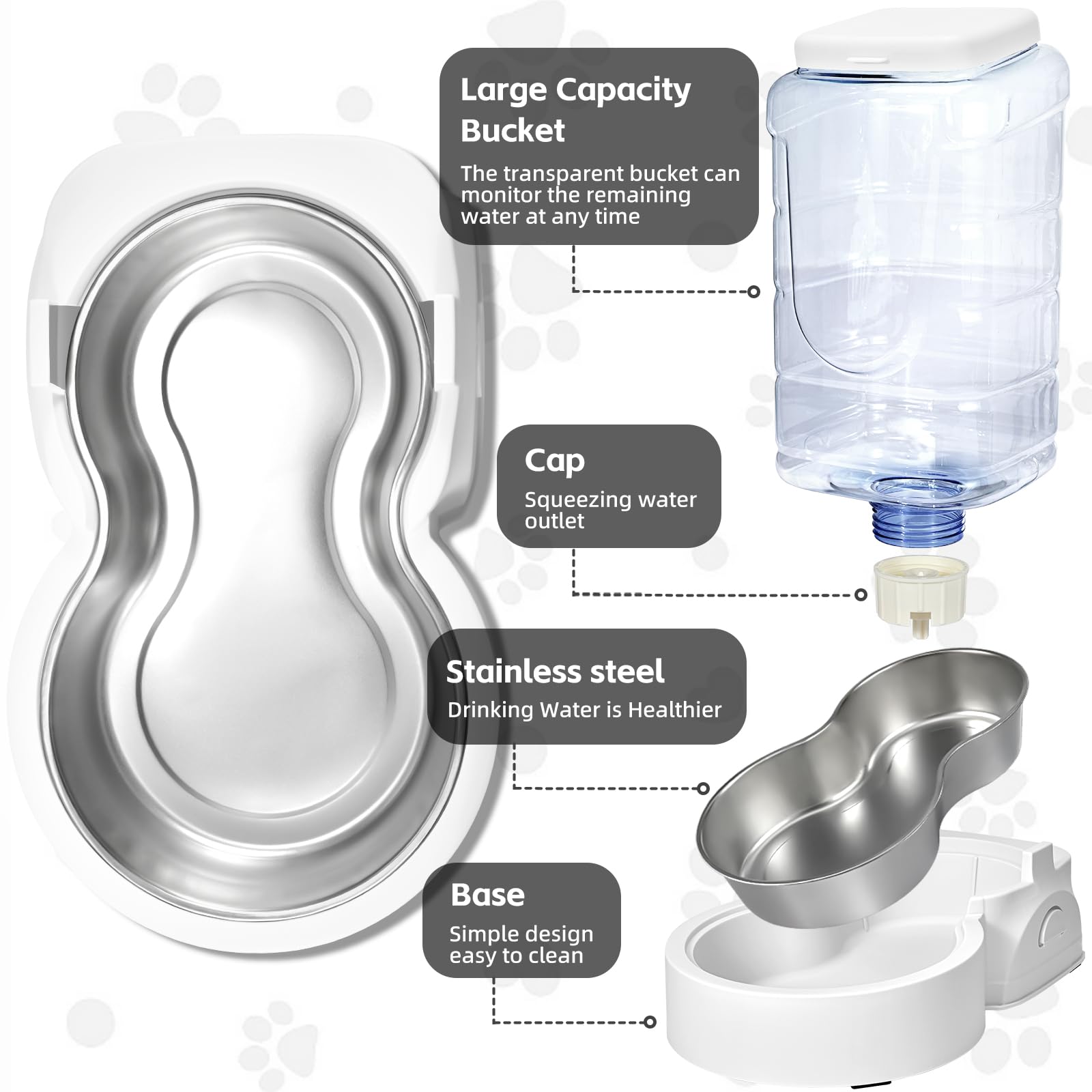 HWONMTE gravity-feeder valve design provides steady, leak-free feeding and water flow.