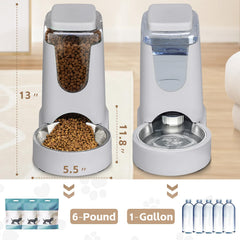 HWONMTE portable automatic cat feeder water dispenser for reliable hydration when away.