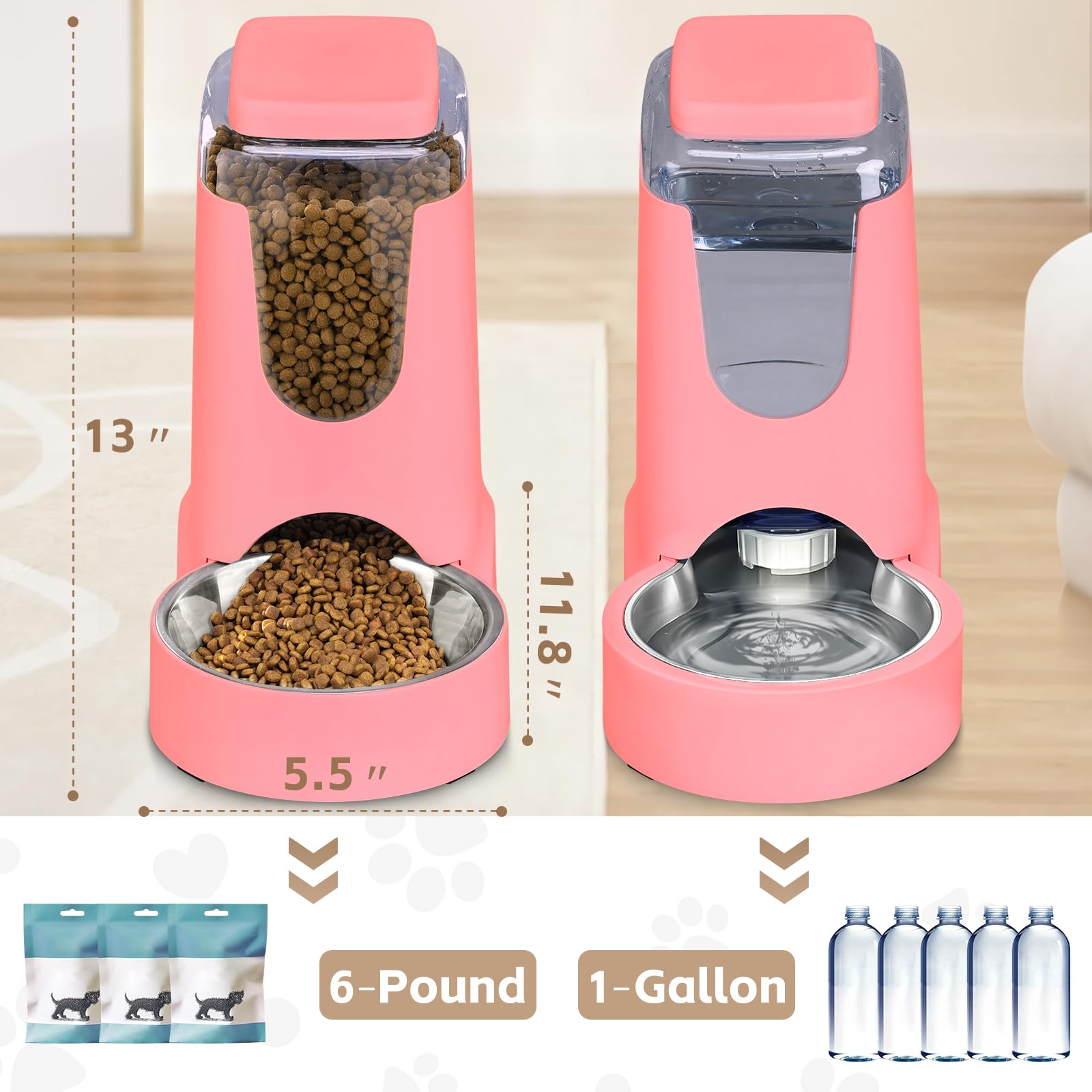 HWONMTE water dispenser with transparent bottle for monitoring water levels at a glance
