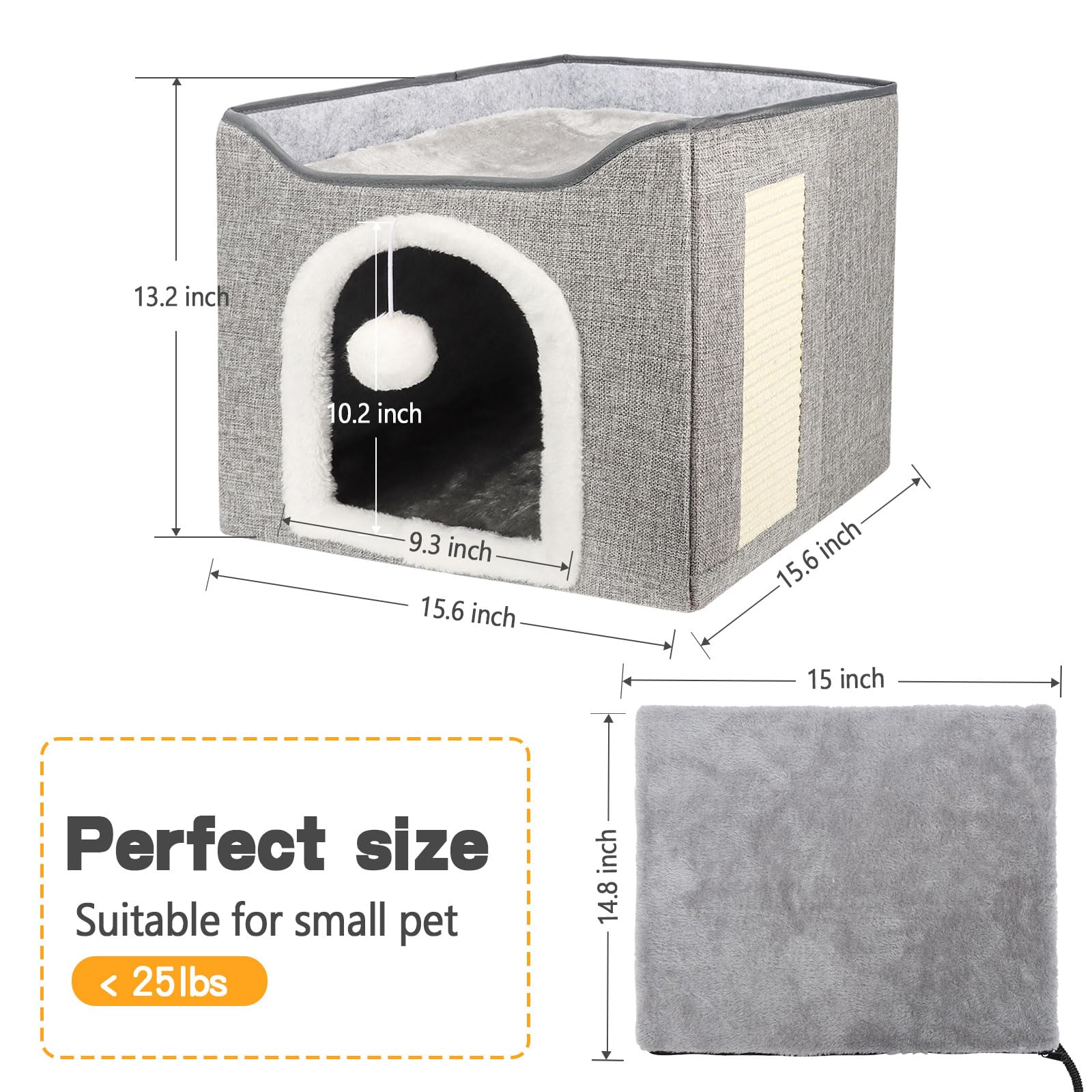 HXPLN cat bed scratch pad included supports scratching and play.