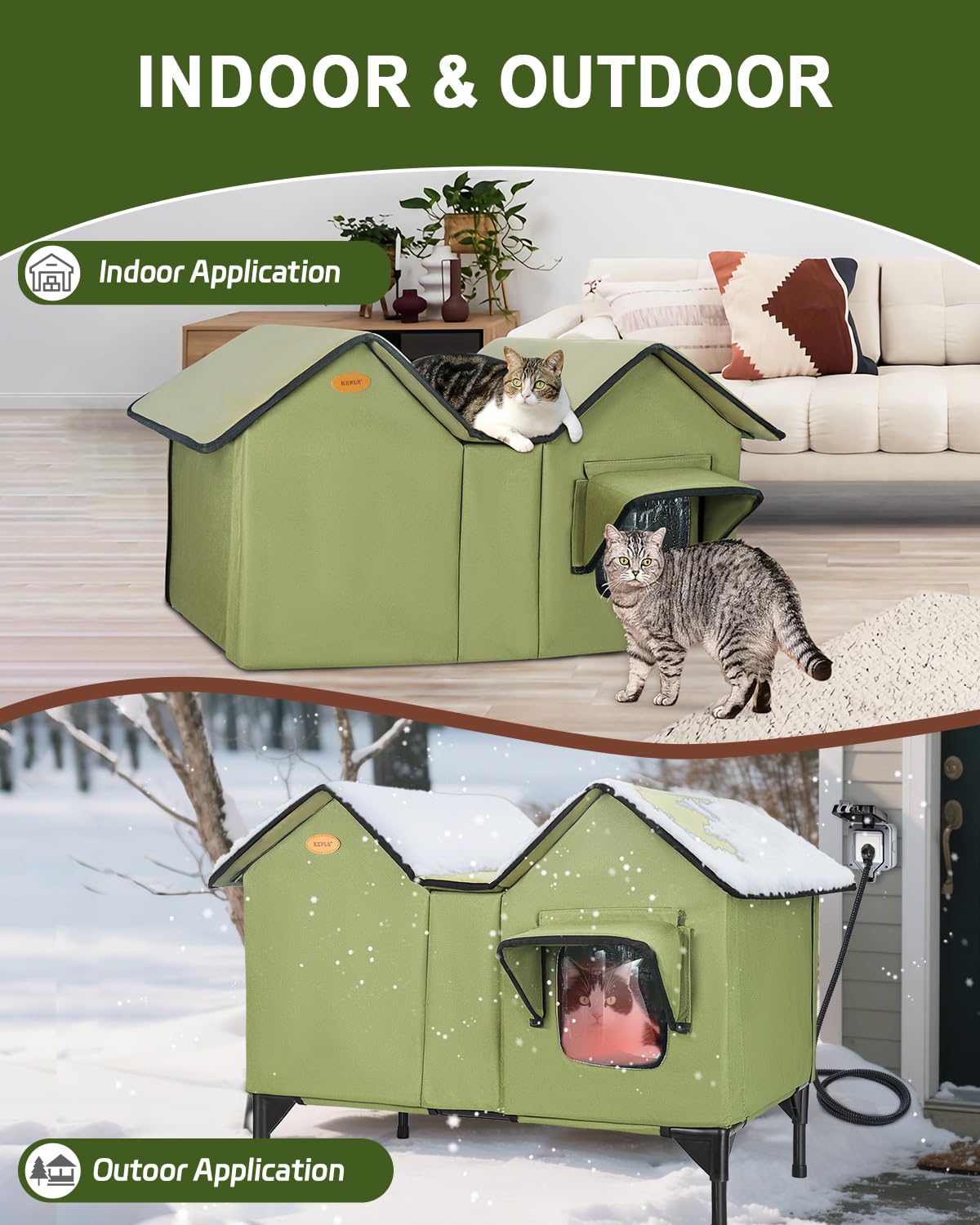 HXPLN cat house easy assembly and cleaning for quick setup