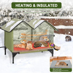 HXPLN heated cat house full-size-heating-pad provides steady warmth across the shelter.