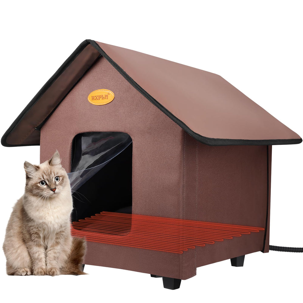 hxpln heated cat house with winter warmth for outdoor cats