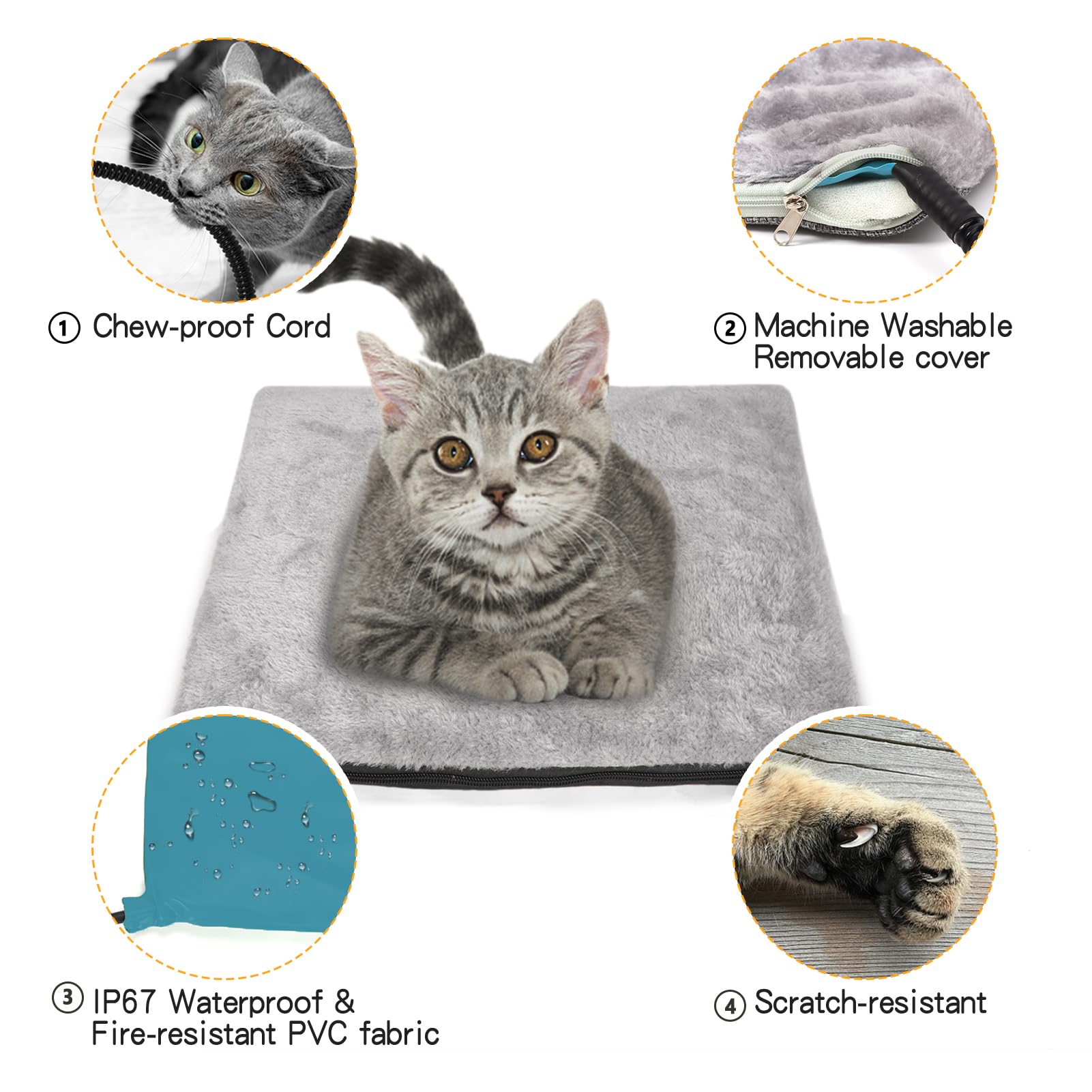 HXPLN removable heating pad for easy cleaning and seasonal use.