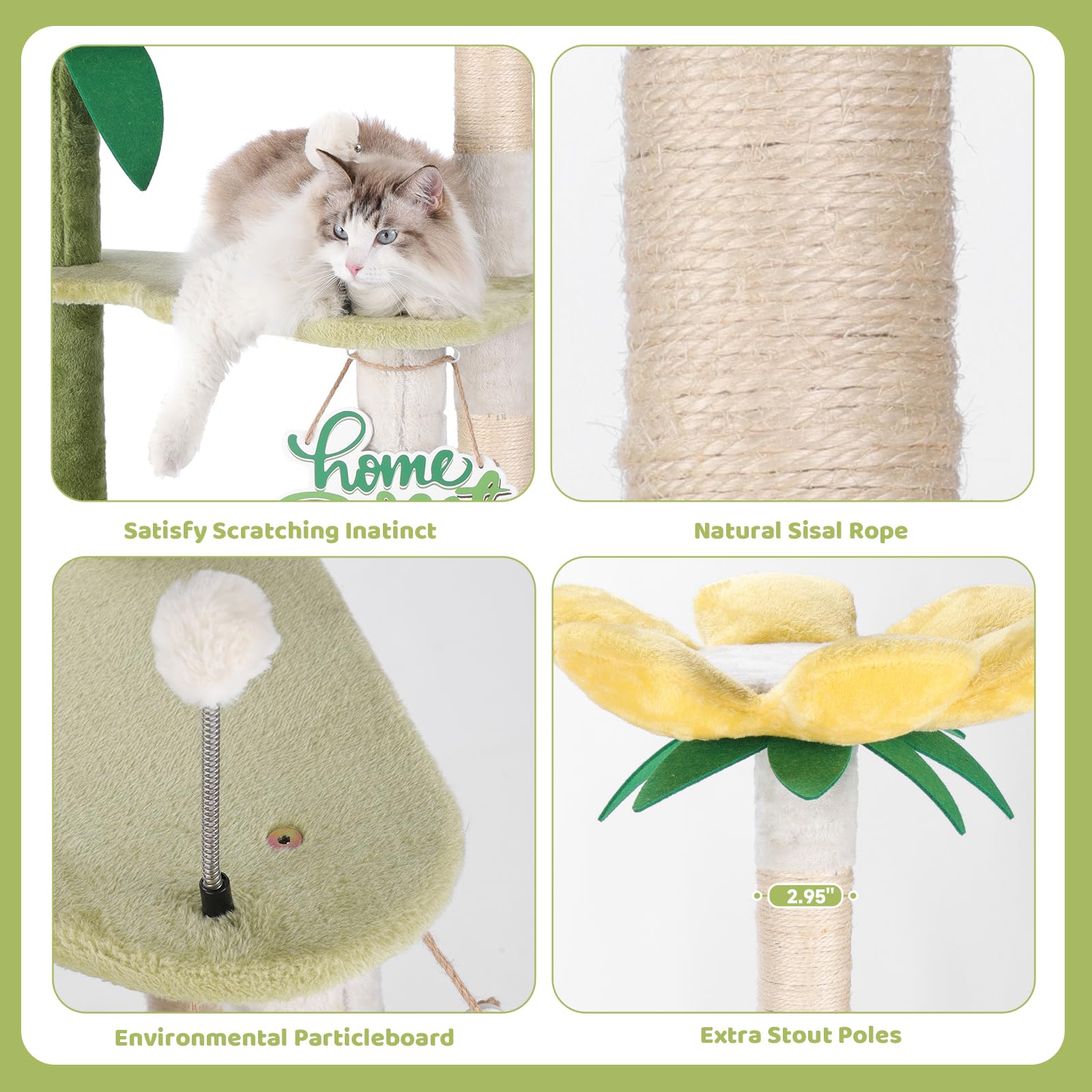 HYABI avocado cat tree installation tools included for easy assembly