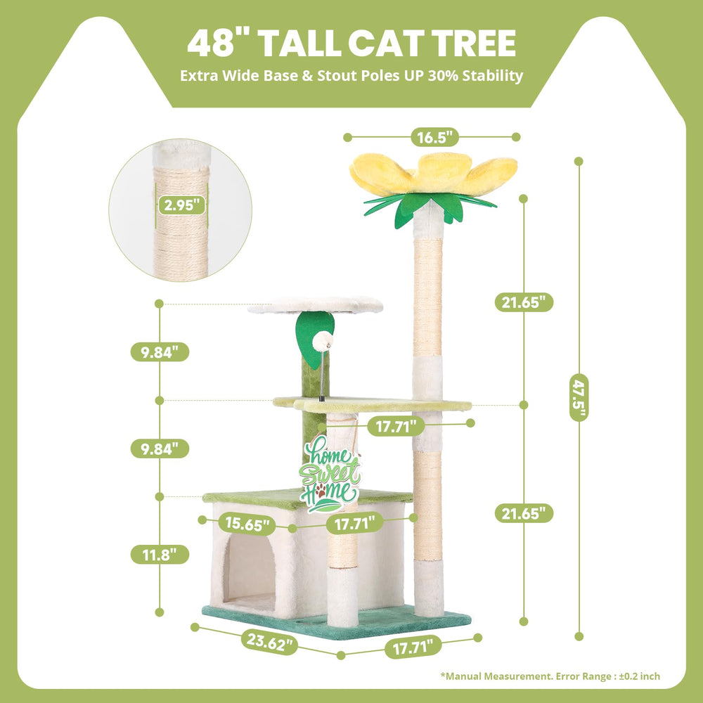 HYABI avocado cat tree multi-level platforms for vertical cat play
