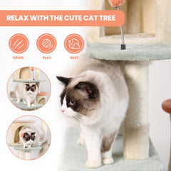 HYABI wide-base cat tree for stability with large cats
