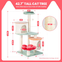 HYABI plush fabric on the cat tree provides a soft resting surface.