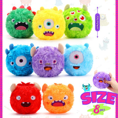 HyDren colorful plush ball set in varied designs to engage dogs during training