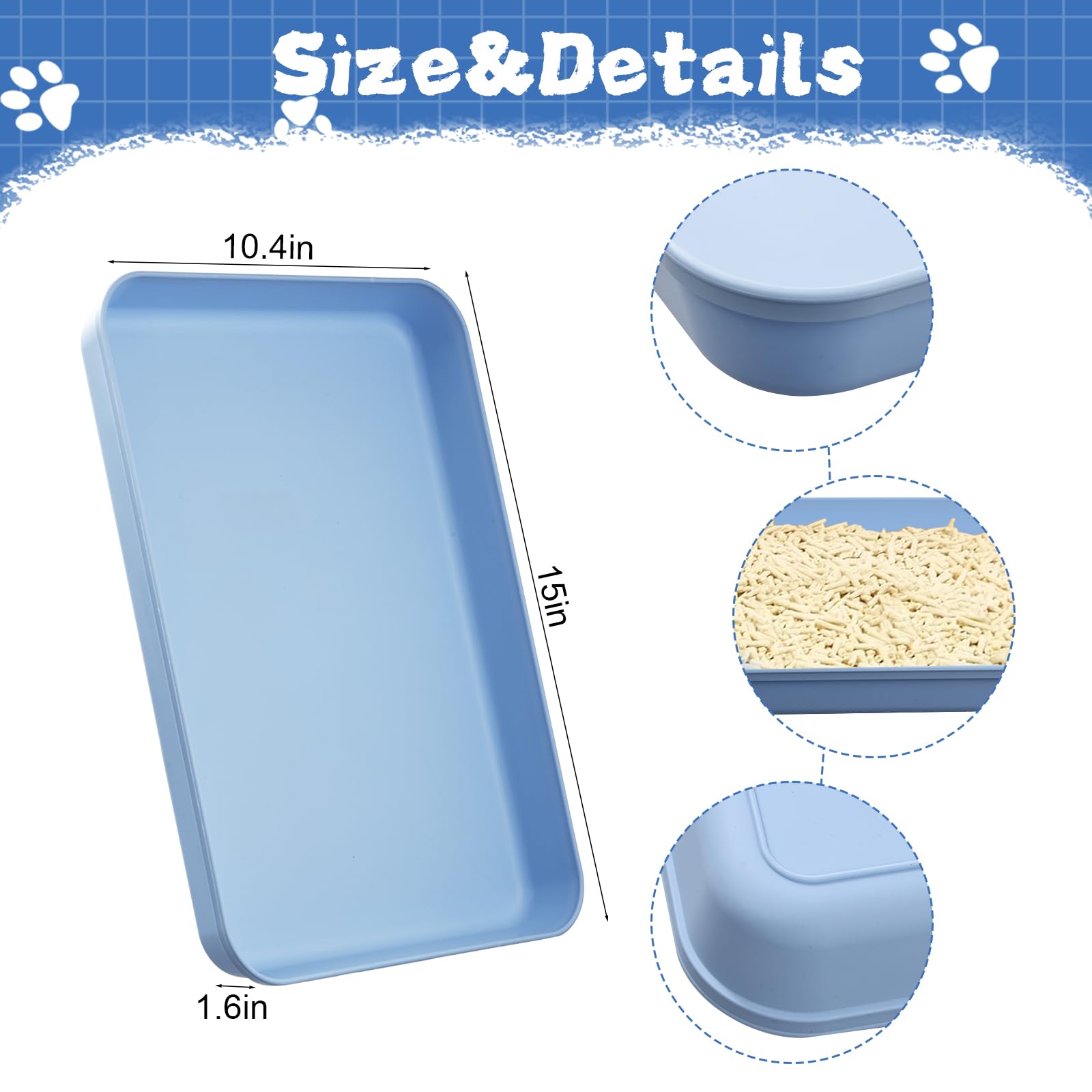 HFYZZ low-entry litter box design supports easy access for kittens and small pets.