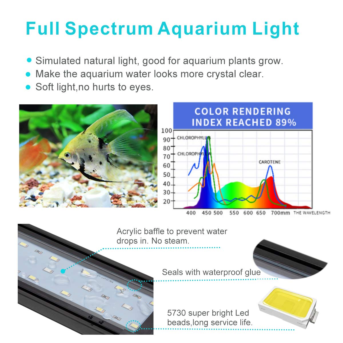 Hygger 20W color modes for freshwater tank ambiance and plant growth