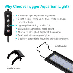 Hygger 20W extendable brackets mounting for versatile fit
