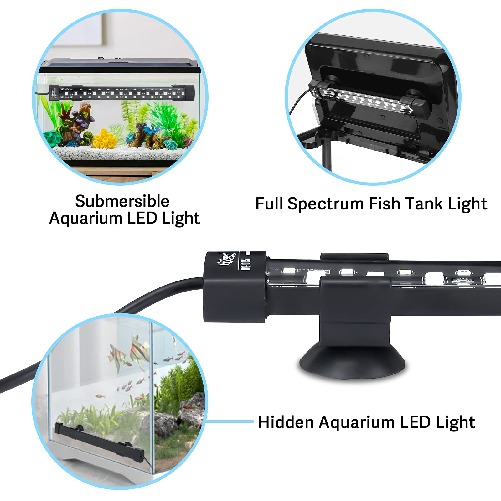 Hygger 24/7 mode IP68 waterproof rating indicates safe submersion options