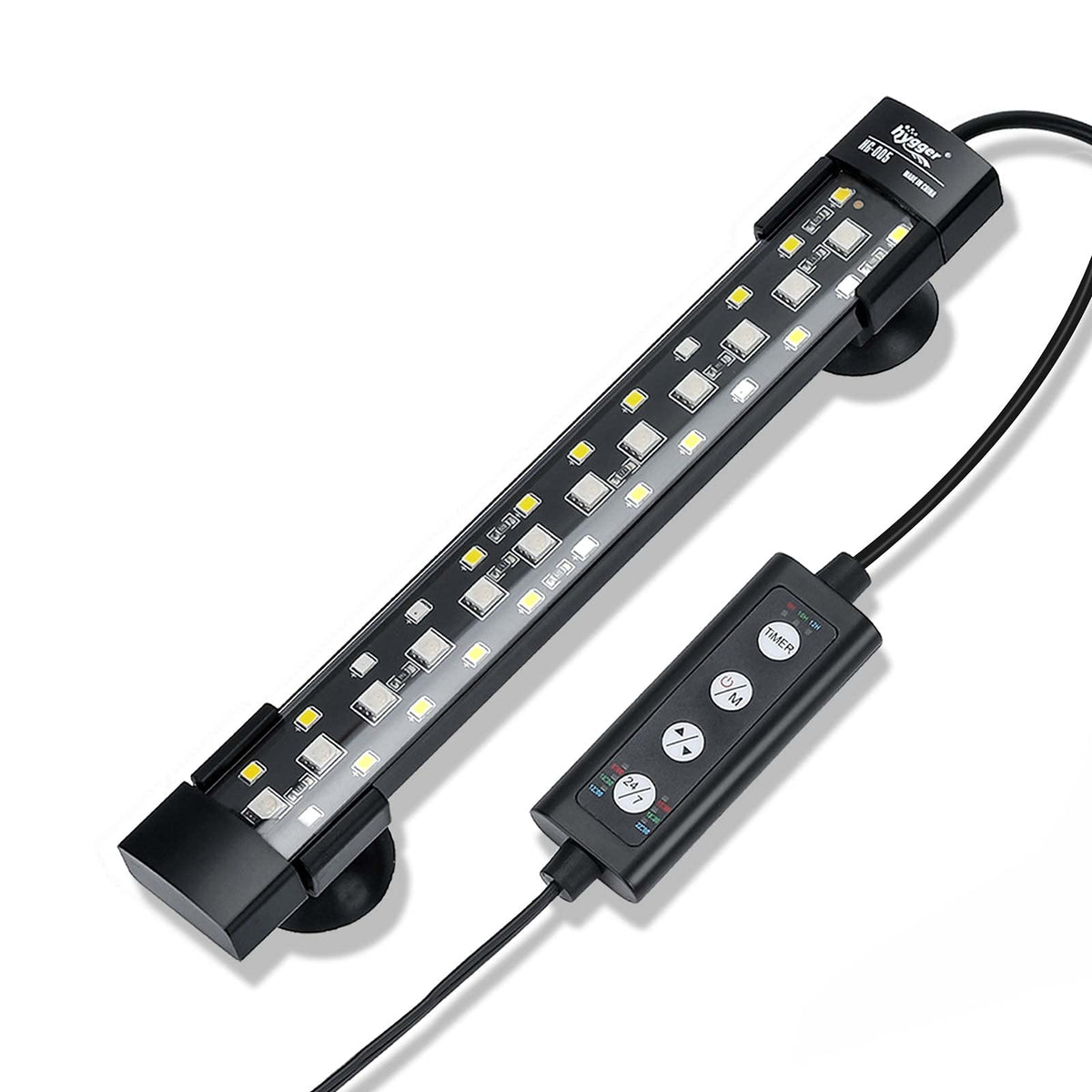 hygger 24/7 mode light front view for natural day-night cycle in aquariums.