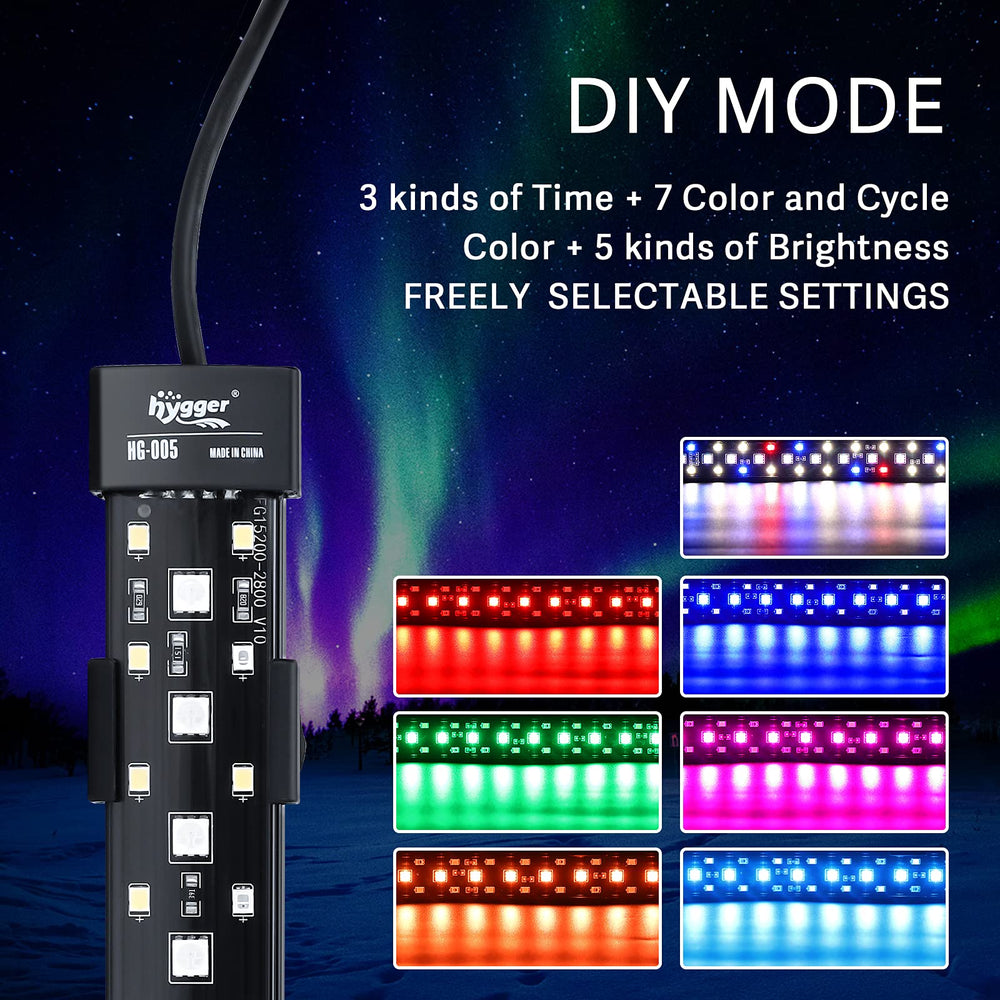 hygger 24/7 mode light side view demonstrates slim profile and hidden placement options.