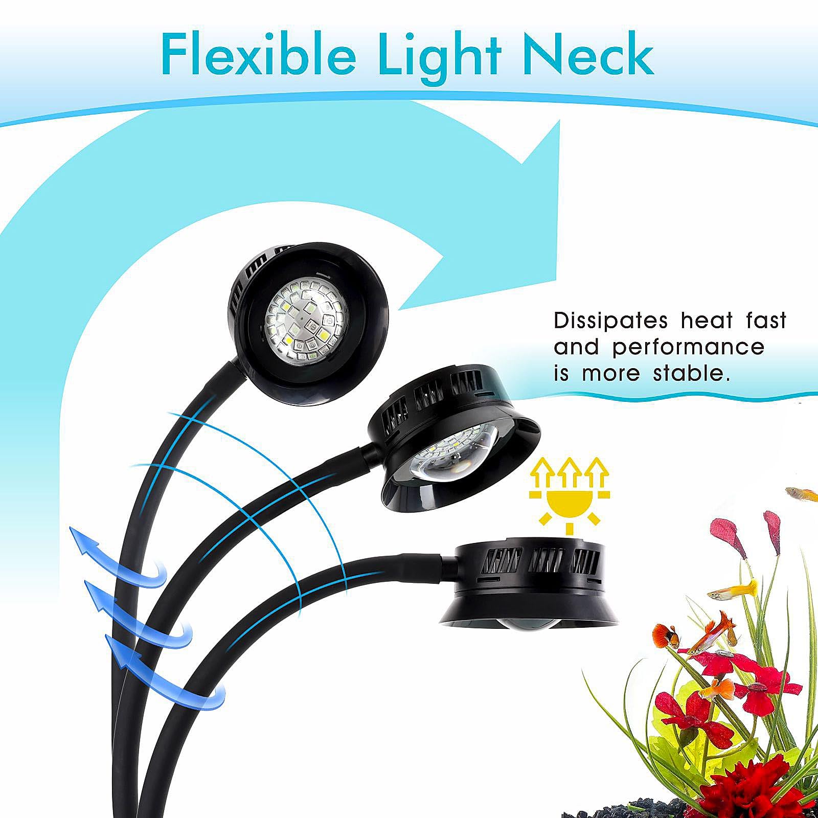 Hygger 30W reef light broad 20x20 inch coverage area for nano tanks