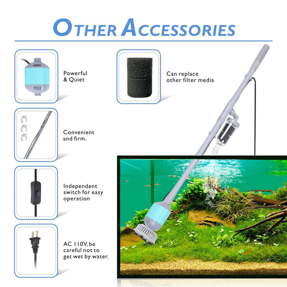 hygger 360gph aquarium gravel cleaner assembly parts include tubes and valves