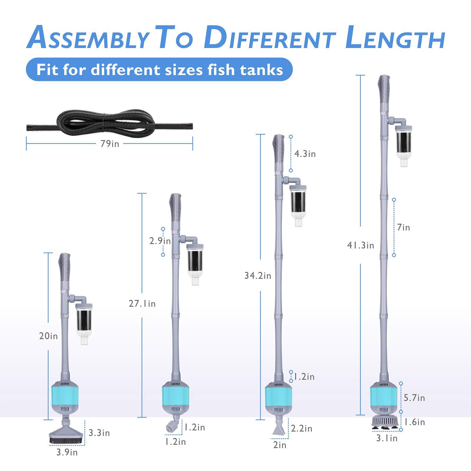hygger 360gph aquarium gravel cleaner in-use demonstrates easy water changes