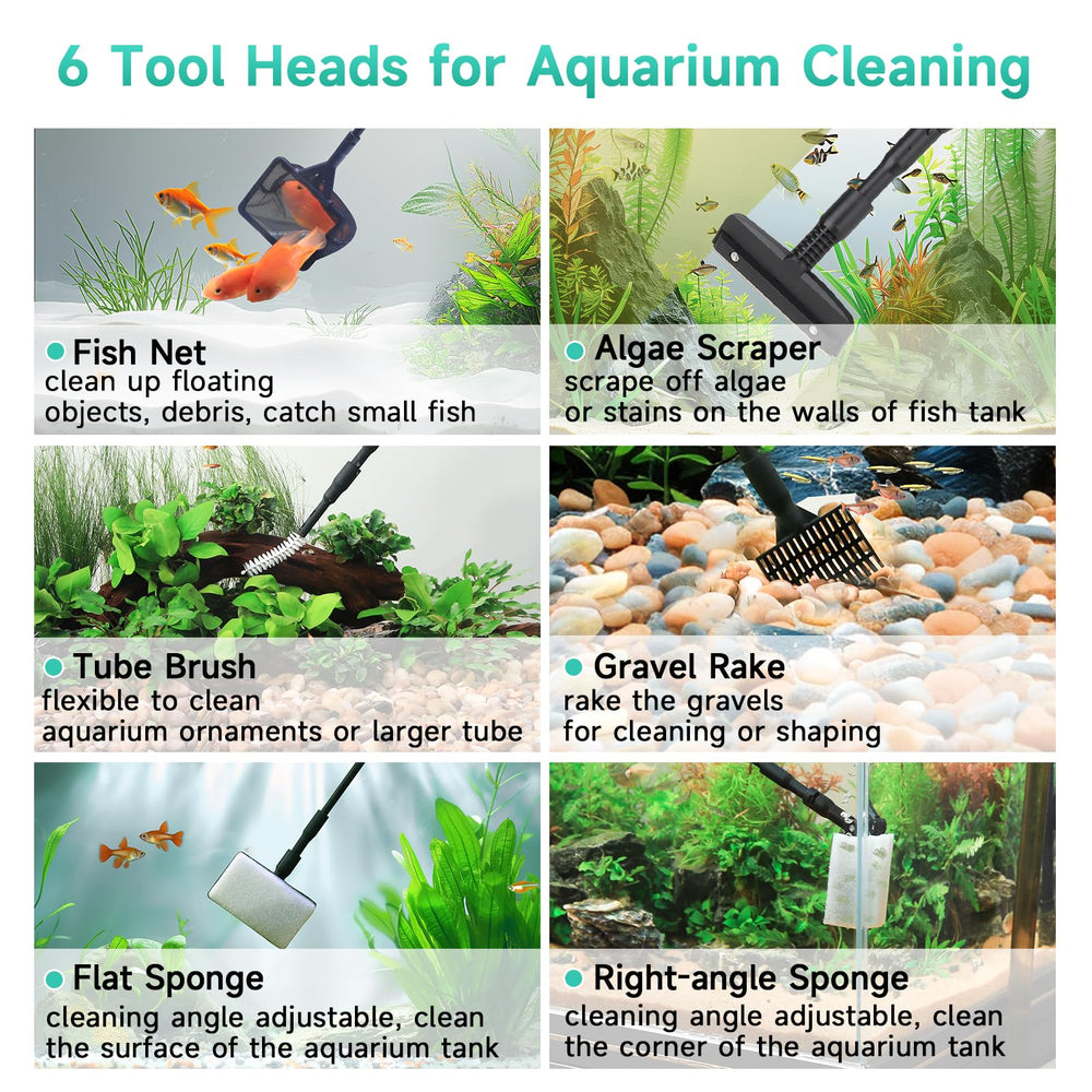 Hygger 6-in-1 fish net captures fish gently during cleaning