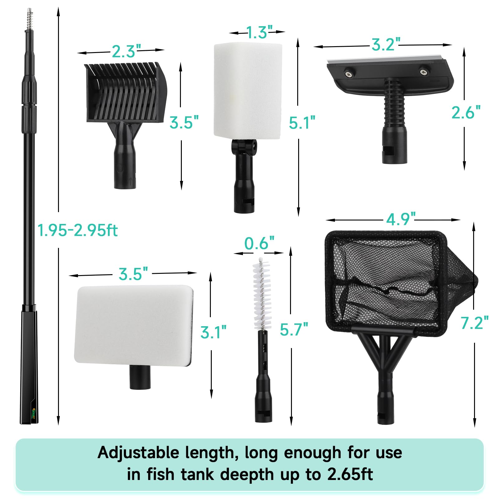 Hygger 6-in-1 flat sponge wipes corners for spotless glass