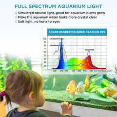 hygger 7W full-spectrum color modes offer versatile ambiance for freshwater aquariums.