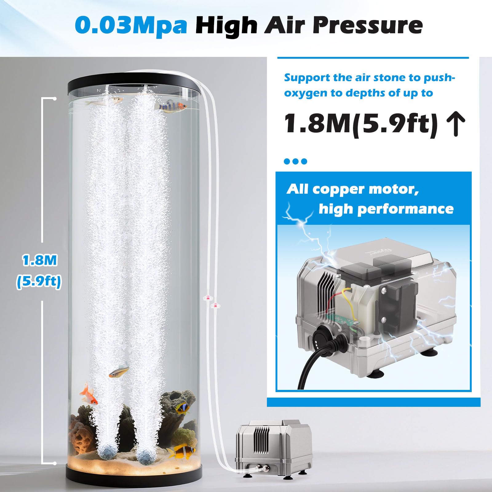 Hygger 8W tubing and check valve illustrate a complete aeration kit.