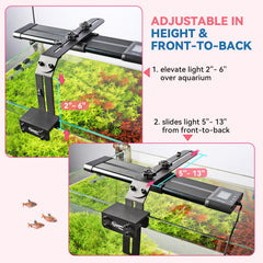 Hygger adjustable height positioning for tailored lighting across tank sizes