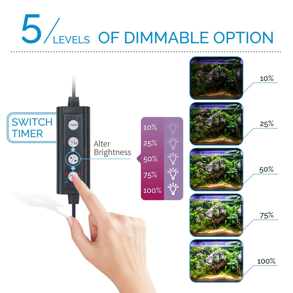 Hygger Advanced LED Aquarium Light in DIY mode with color and intensity options