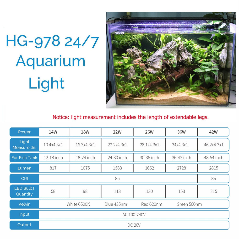 Hygger Advanced LED Aquarium Light mounting brackets securing a 48-54 inch tank